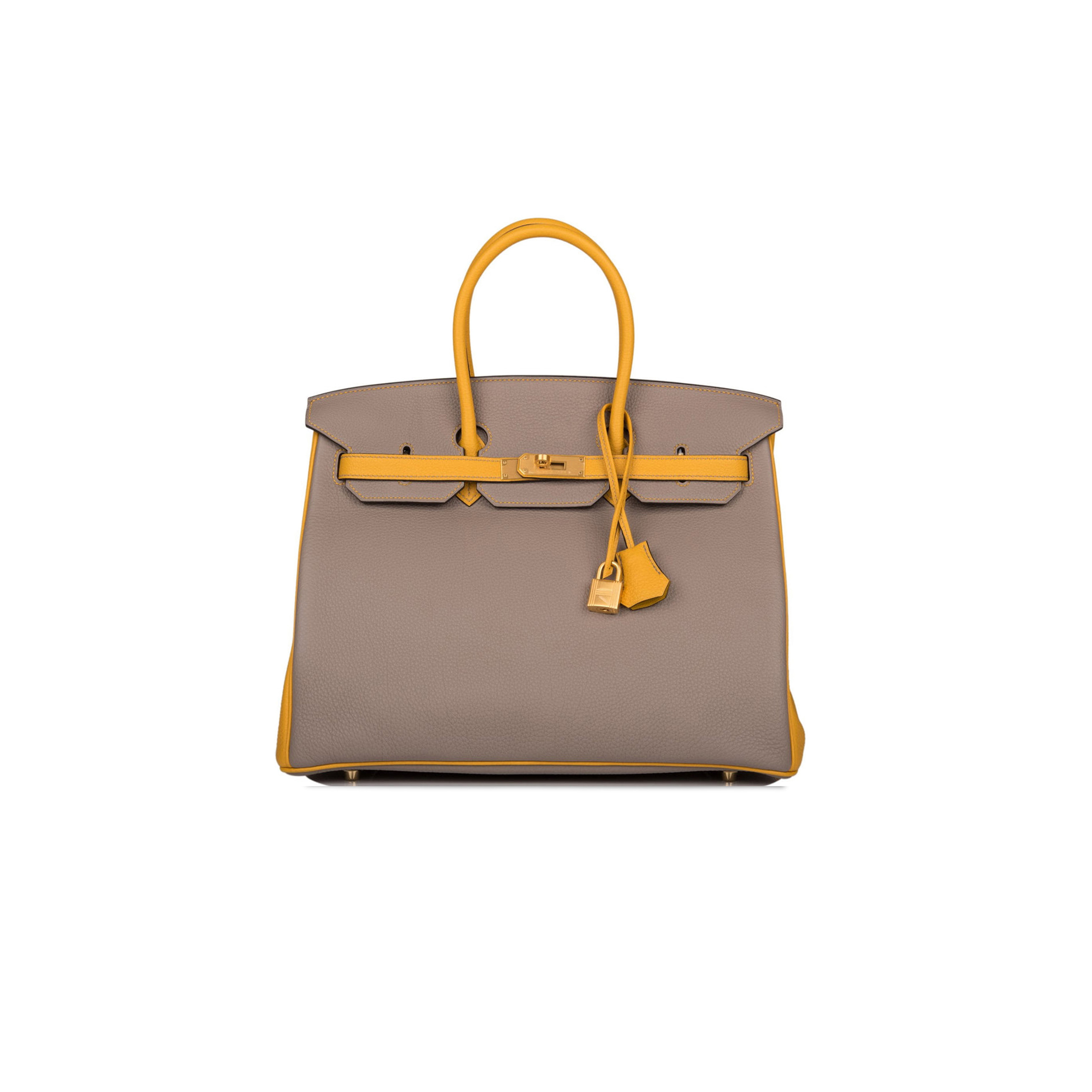 HERMES MASTER BIRKIN 30 EPSOM TRENCH COAT GREY AND AMBER SILVER BUCKLE BAG H028369CK65 (30*23*15cm)